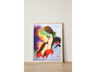 Tableau artistique d'une belle femme